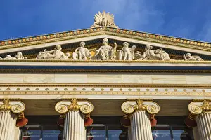 Carvings Prints: Greece, Attica, Athens, Neocassical pediment on the Academy of Arts