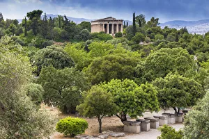 Greece, Attica, Athens, View of The Agora, Temple of Hephaestus