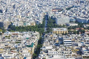 Images Dated 28th July 2015: Greece, Attica, Athens, View of Athens from Lykavittos Hill
