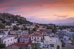 Images Dated 7th June 2015: Greece, Attica, Athens, View of Plaka and The Acropolis