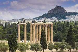 Greece, Attica, Athens, View of The Temple Of Zeus, also known as the Olympieion Greece, Attica, Athens, View of The Temple Of Zeus, also known as the Olympieion