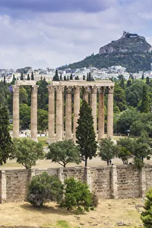 Greece, Attica, Athens, View of The Temple Of Zeus, also known as the Olympieion