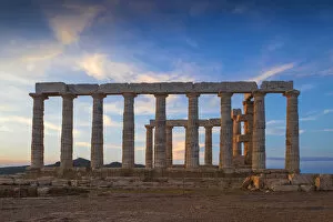 Images Dated 28th July 2015: Greece, Attica, Cape Sounion, Temple of Poseidon