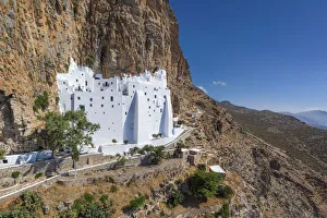 Images Dated 11th September 2019: Greece, Cyclades Islands, Amorgos, Moni Panagias Chozoviotissas Monastery