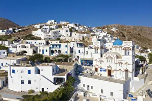 South Aegean Prints: Greece, Cyclades Islands, Amorgos, Tholaria Town