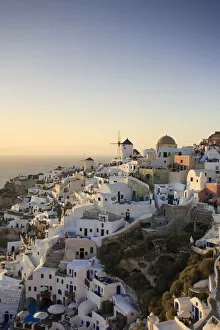 Images Dated 14th May 2010: Greece, Cyclades, Santorini, Oia Town and Santorini Caldera