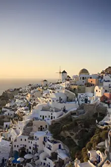 Greece, Cyclades, Santorini, Oia Town and Santorini Caldera