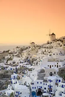 Greece, Cyclades, Santorini, Oia Town and Santorini Caldera