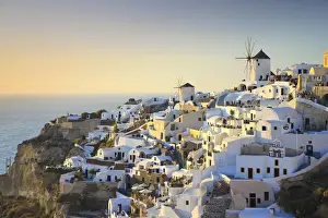 Greece, Cyclades, Santorini, Oia Town and Santorini Caldera