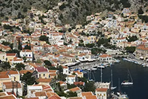 Greece, Dodecanese Islands, Symi, Symi Town/Gialos, View of Symi Harbor Greece, Dodecanese Islands, Symi, Symi Town/Gialos, View of Symi Harbor