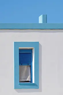 Aegean Prints: Greece, Dodecanese, Kos Island, Zia, typical colourful Greek window
