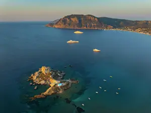 Kamari Bay Prints: Greece, Dodecanese, Kos Island, Kamari Bay and Kastri Island
