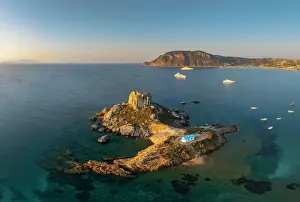 Kamari Bay Prints: Greece, Dodecanese, Kos Island, Kamari Bay and Kastri Island