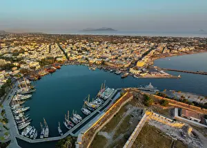 Kos Town Prints: Greece, Dodecanese, Kos Island, Kos Town, and harbour