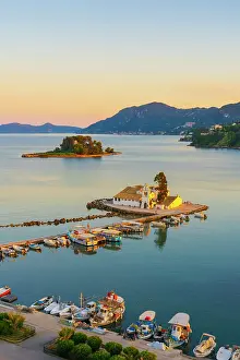 Mouse Island Prints: Greece, Ionian Islands, Corfu, Vlacherna Monastery and the Church of Pantokrator