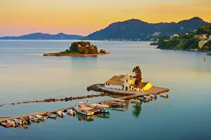 Mouse Island Prints: Greece, Ionian Islands, Corfu, Vlacherna Monastery and the Church of Pantokrator