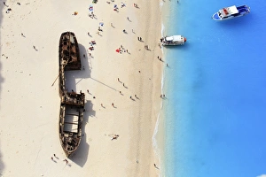 Greece, Ionian Islands, Zakynthos, Navagio (shipwreck) beach