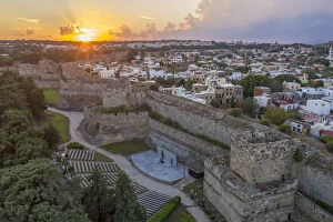 Knights Templar Collection: Greece, Rhodes, Rhodes Town, Old town and Wall ramparts