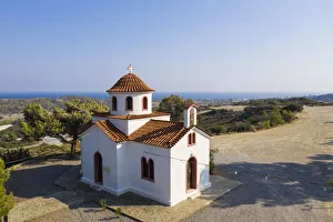 Greece, Rhodes, small church in the countryside