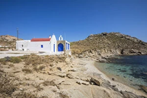 Images Dated 19th June 2019: Greek Orthodox chapel, Kalafati Beach, Mykonos, Cyclade Islands, Greece