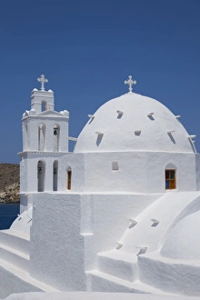 Greek Orthodox Prints: Greek Orthodox church, Ios town, Ios Island, Cyclades Islands, Greece