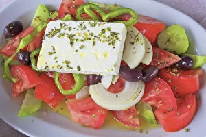 Images Dated 10th July 2017: Greek Salad, Crete, Greek Islands, Greece, Europe