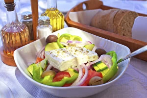 Images Dated 27th July 2015: Greek Salad, Symi, Dodecanese, Greek Islands, Greece, Europe