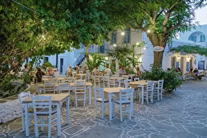 Chora Prints: Greek tavern, Chora, Folegandros Island, Cyclades Islands, Greece