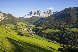 Funes Prints: The green meadows of Funes valley, Dolomites, Bolzano, South Tyrol, Trentino Alto Adige