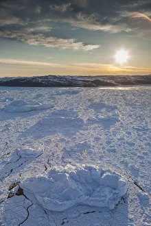 Floating Prints: Greenland, Disko Bay, Ilulissat, floating ice, aerial view