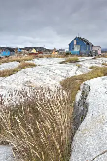 Greenland, DiskoBay, Rodebay a small village of fishermen and seal hunters in Disko Bay