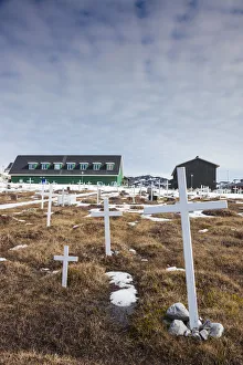 Nuuk Prints: Greenland, Nuuk, Greenland, Nuuk, cemetery by the Hans Egede Kirke church