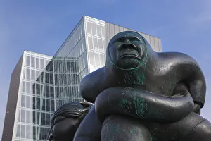 Greenland, Nuuk, Kassassuk Statue, in front of Nuuk Center, tallest building in Greenland