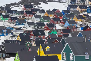 Greenland, Nuuk, Kolonihavn area, residential houses