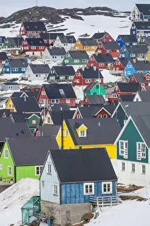 Greenland, Nuuk, Kolonihavn area, residential houses