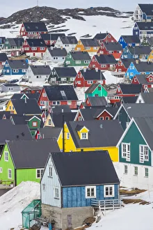 Greenland, Nuuk, Kolonihavn area, residential houses