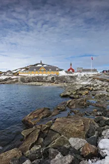 Greenland, Nuuk, Kolonihavn area, with Frelsers Kirche Church