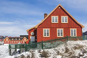 Greenland, Nuuk, Kolonihavn area, residential houses