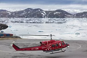 Airplane Gallery: Greenland, Qaqortoq, airline helicopter and floating ice