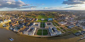 Greenwich Prints: Greenwhich Park, Royal Naval College & River Thames, Greenwich, London