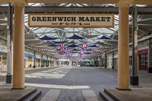 Union Jack Prints: Greenwich market, part of the Maritime Greenwich UNESCO World Heritage Site, Greenwich
