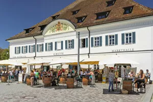 Images Dated 22nd July 2021: Greth market Hall at Landing Stage, Uberlingen, Upper Swabia, Baden Wurttemberg, Germany