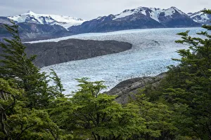 Grey Glacier Prints: Grey Glacier surrounded by mountains, Torres del Paine National Park, Magallanes Region