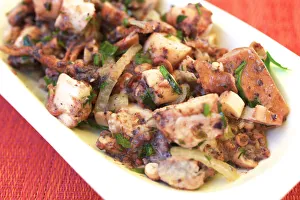 Octopus Prints: Grilled Octopus, Lagos, Western Algarve, Algarve, Portugal, Europe