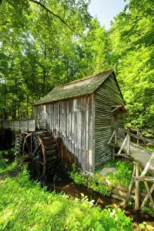 Grist Mill Prints: Grist Mill and water wheel, Cades Cove