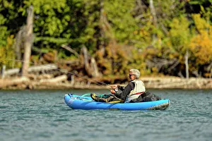 Fly Fishing Prints: Grizzly bear viewing and photography from a boat