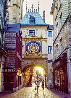 Rouen Prints: Gros Horloge, historic center Rouen, Seine-Maritime, Normandy, France