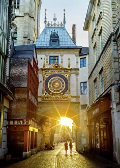 Rouen Prints: Gros Horloge, historic center Rouen, Seine-Maritime, Normandy, France