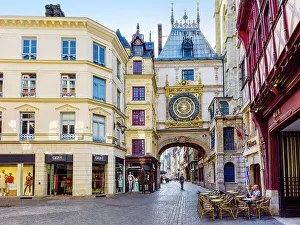 Rouen Prints: Gros Horloge, historic center Rouen, Seine-Maritime, Normandy, France