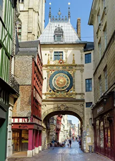 Rouen Prints: Gros Horloge, historic center Rouen, Seine-Maritime, Normandy, France